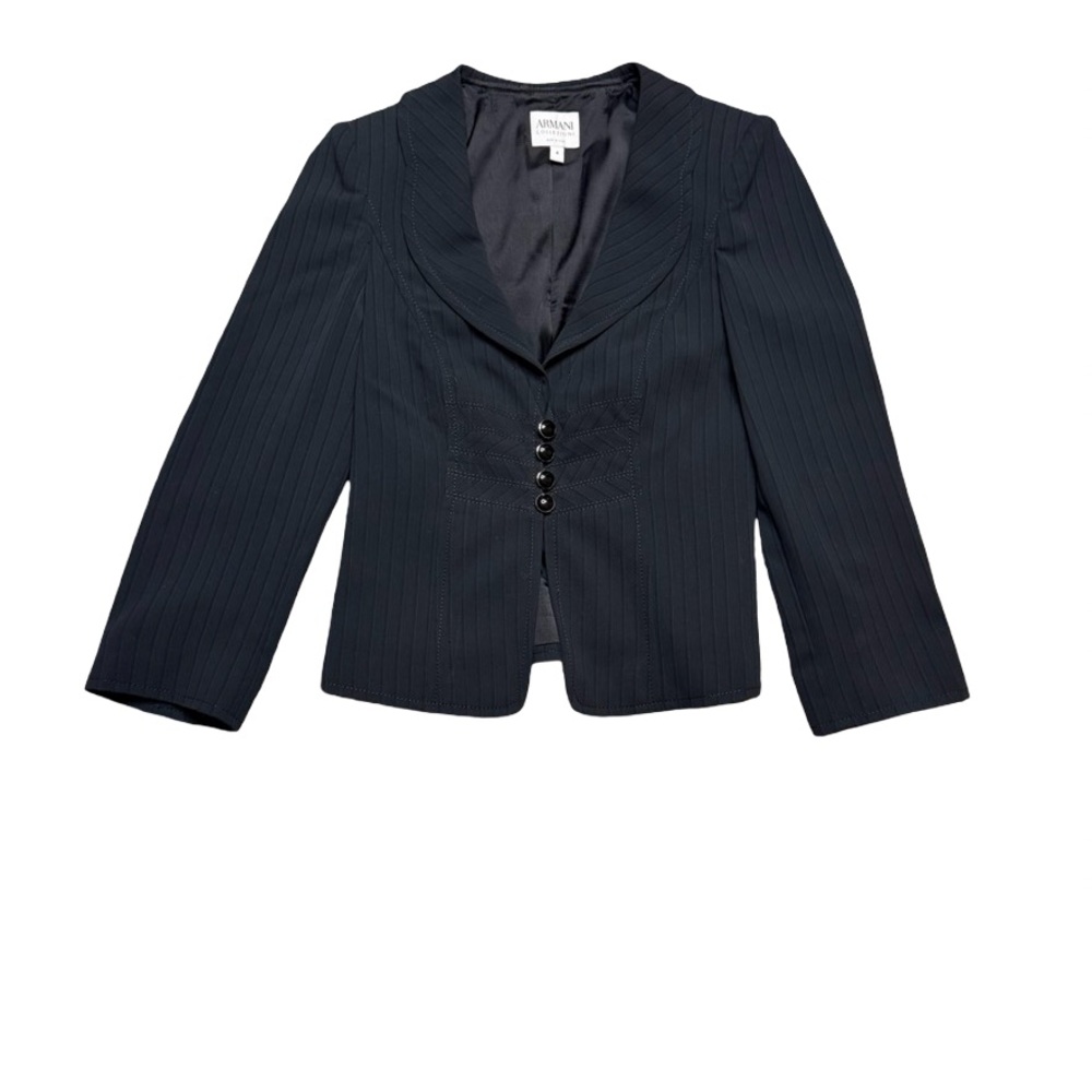 ✨🖤 Armani Collezioni Tailored Pinstripe Blazer Jacket XS IT 4 🖤✨